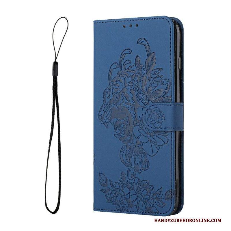 Custodia in pelle Samsung Galaxy A13 5G / A04s Barocco Strappy Tiger