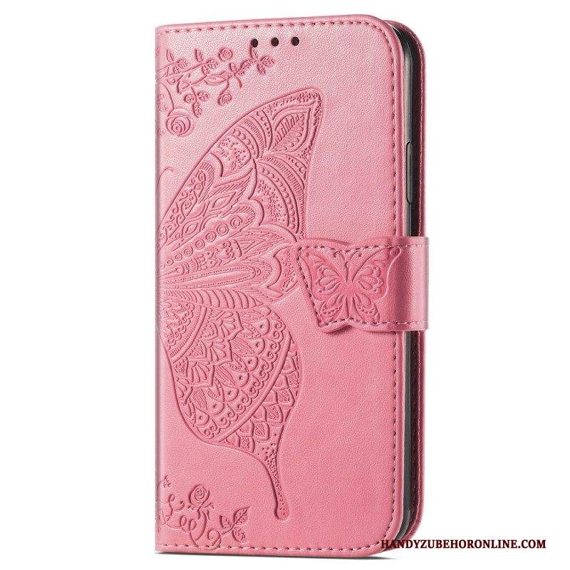 Custodia in pelle Samsung Galaxy A13 Mezze Farfalle