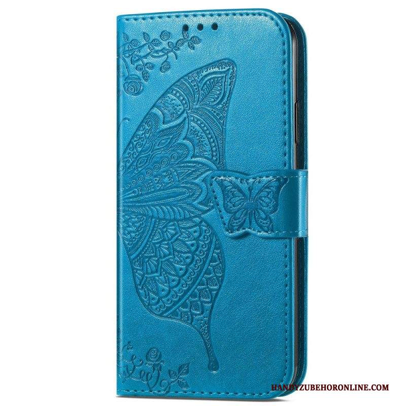 Custodia in pelle Samsung Galaxy A13 Mezze Farfalle