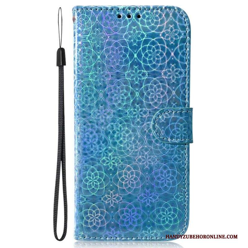 Custodia in pelle Samsung Galaxy A13 Strappy Fiori Psichedelici