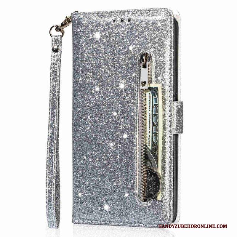 Custodia in pelle Samsung Galaxy A14 / A14 5G Stile Glitter Paillettes