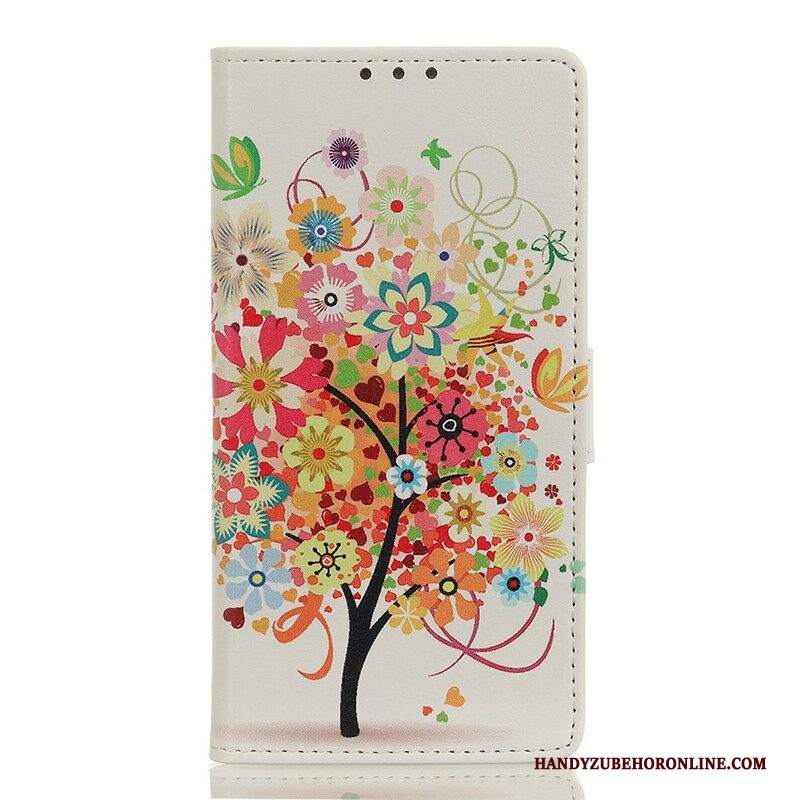 Custodia in pelle Samsung Galaxy A52 4G / A52 5G / A52s 5G Albero In Fiore