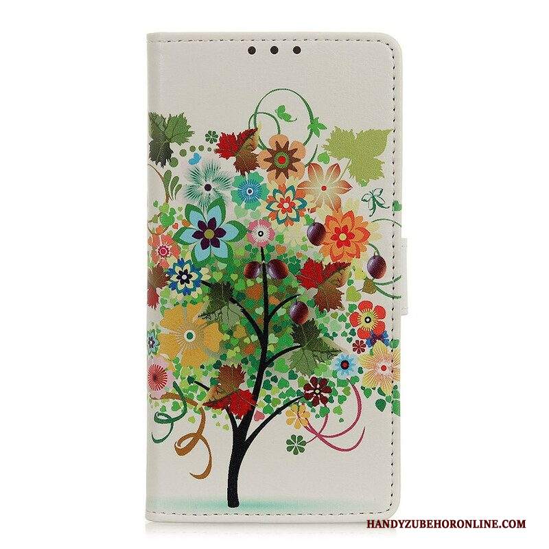 Custodia in pelle Samsung Galaxy A52 4G / A52 5G / A52s 5G Albero In Fiore