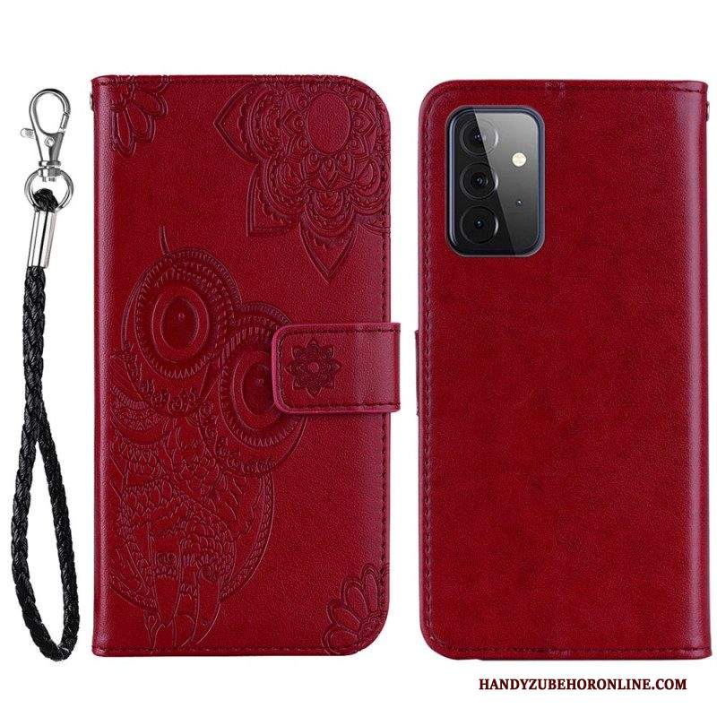 Custodia in pelle Samsung Galaxy A53 5G Gufo Mandala