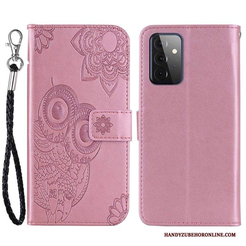 Custodia in pelle Samsung Galaxy A53 5G Gufo Mandala