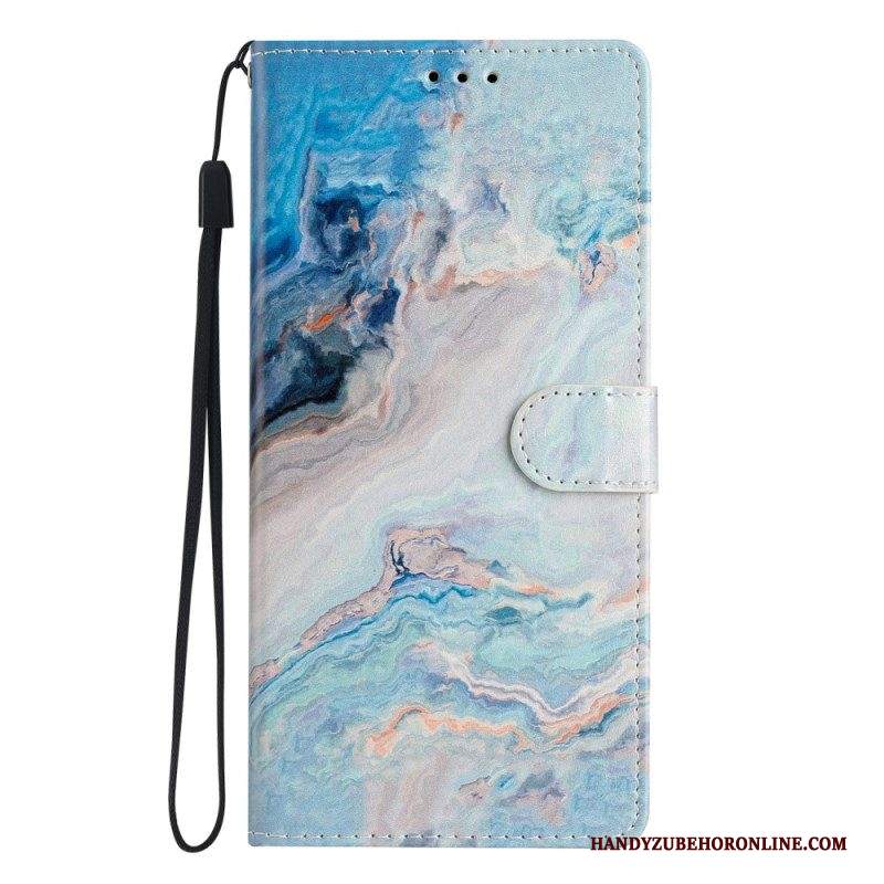 Custodia in pelle Samsung Galaxy A54 5G Cinturino Marmorizzato