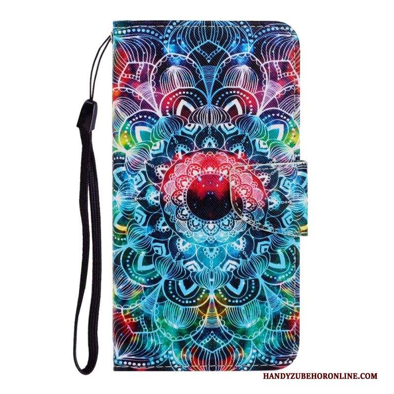 Custodia in pelle Samsung Galaxy A54 5G Mandala Strappy