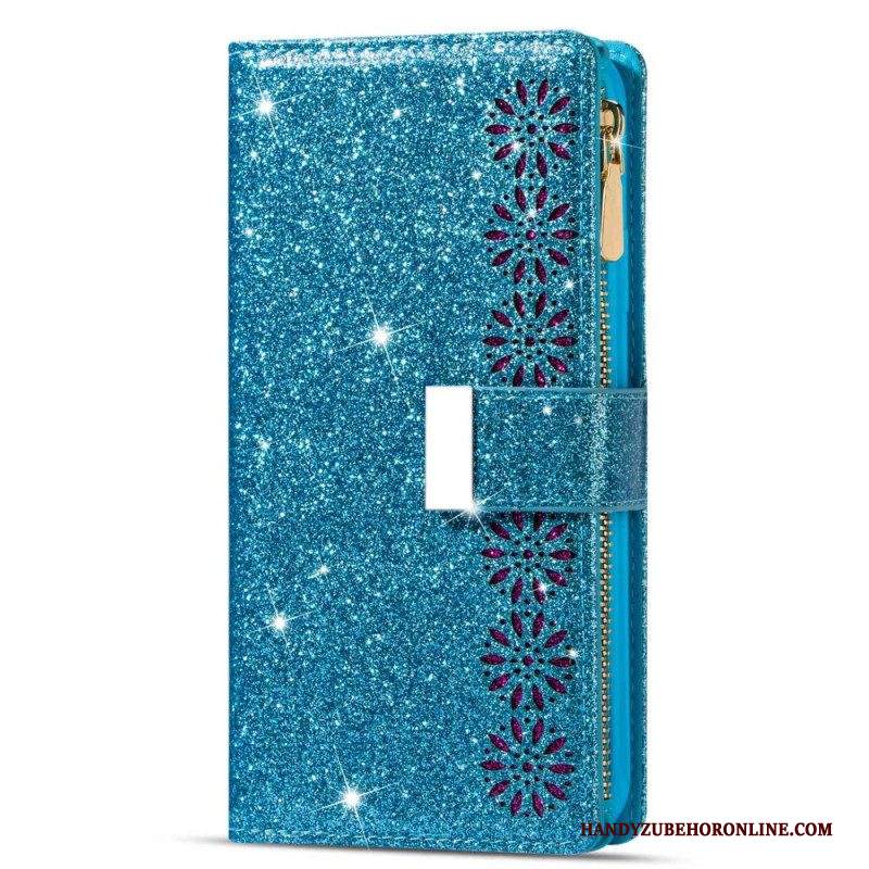 Custodia in pelle Samsung Galaxy A54 5G Portafoglio Portafoglio Con Paillettes