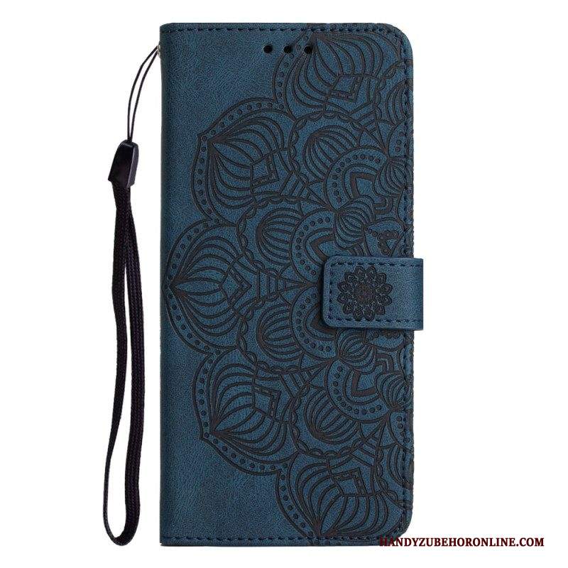 Custodia in pelle Samsung Galaxy A54 5G Stampa Mandala Strappy