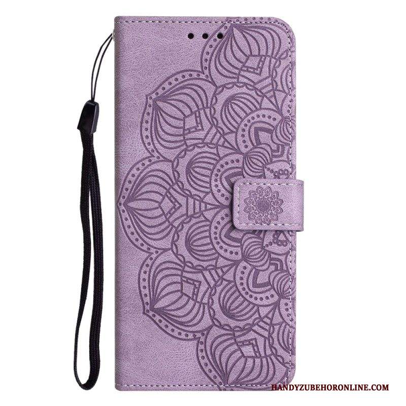 Custodia in pelle Samsung Galaxy A54 5G Stampa Mandala Strappy