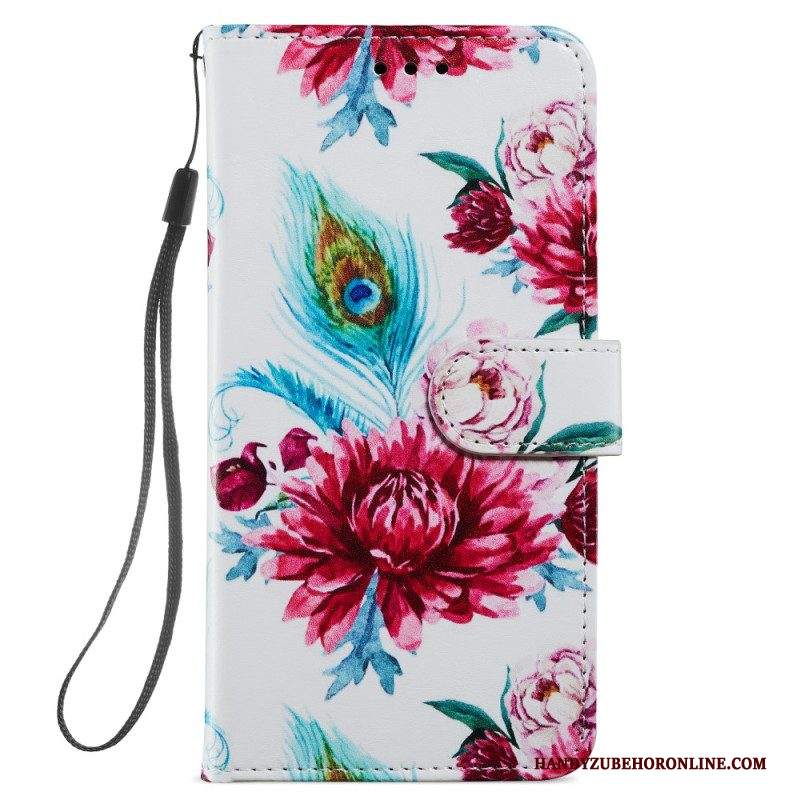 Custodia in pelle Samsung Galaxy A54 5G Strappy Floreale