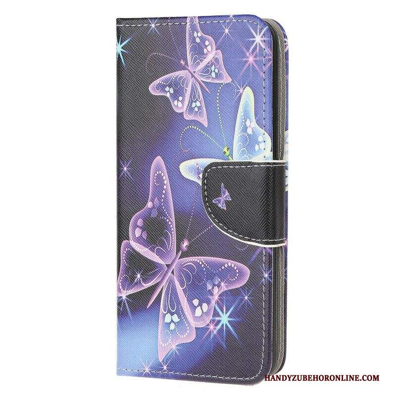 Custodia in pelle Samsung Galaxy M12 / A12 Farfalle