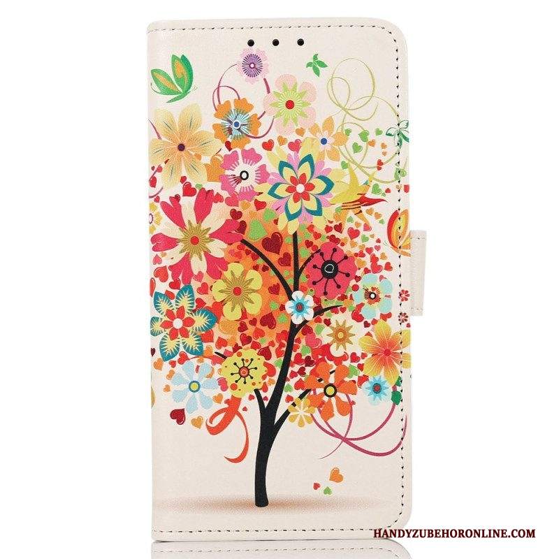 Custodia in pelle Samsung Galaxy M13 Albero In Fiore