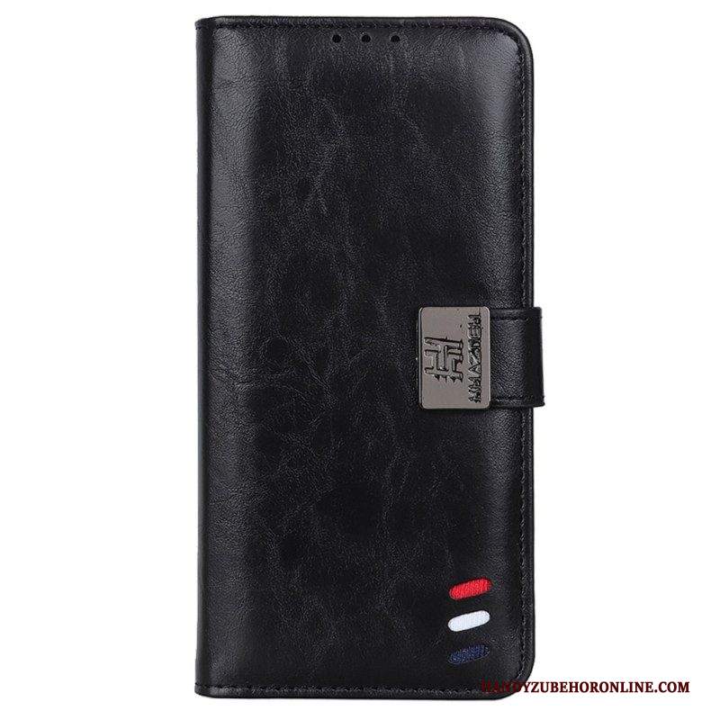 Custodia in pelle Samsung Galaxy M13 Chiusura In Argento Tricolore