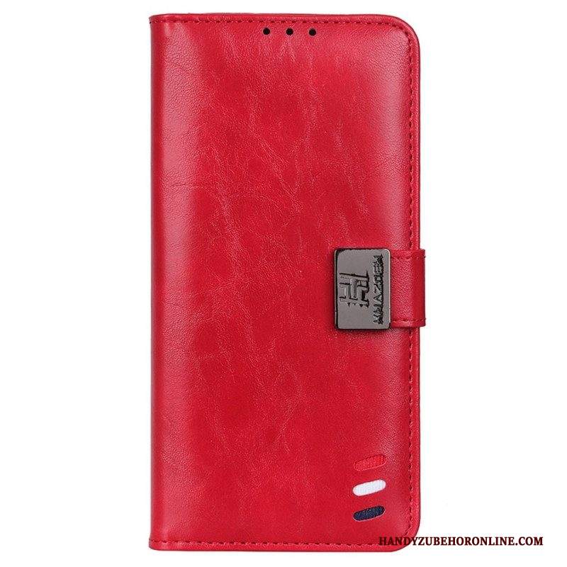 Custodia in pelle Samsung Galaxy M13 Chiusura In Argento Tricolore