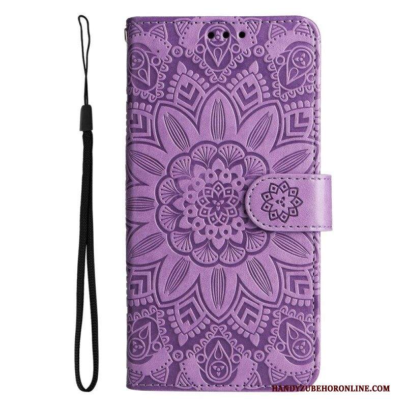 Custodia in pelle Samsung Galaxy M13 Girasole Strappy