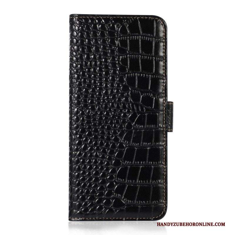 Custodia in pelle Samsung Galaxy M23 5G Vera Pelle Stile Coccodrillo