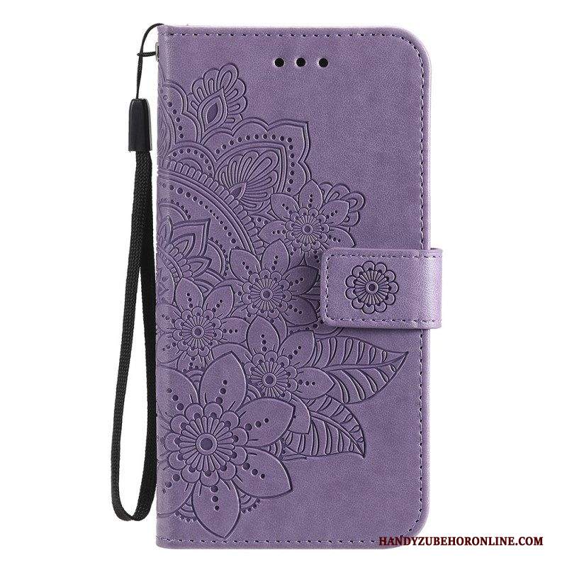 Custodia in pelle Samsung Galaxy M32 Fiore Mandala