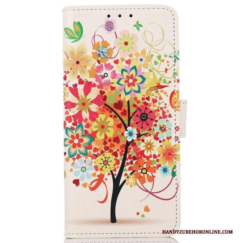 Custodia in pelle Samsung Galaxy M33 5G Albero In Fiore