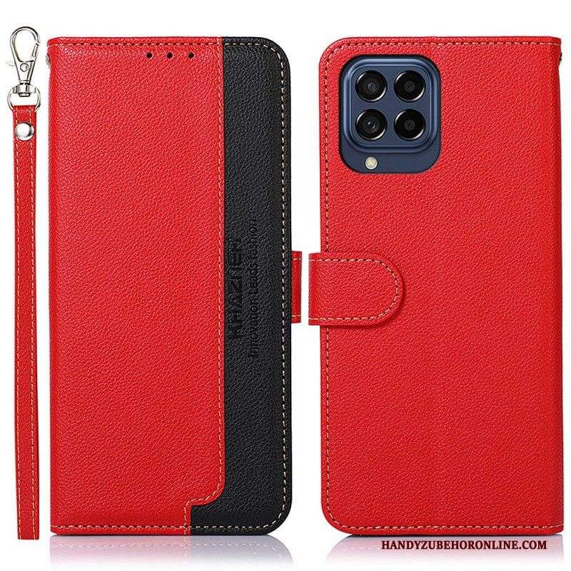 Custodia in pelle Samsung Galaxy M53 5G Lychee Style Rfid Khazneh