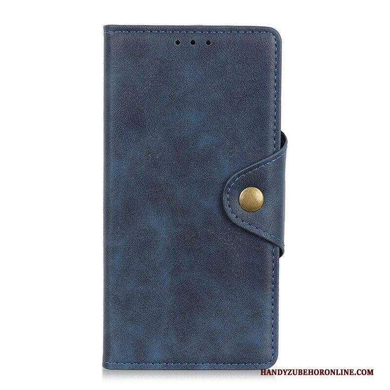 Custodia in pelle Samsung Galaxy S21 5G Bottone Vintage In Ecopelle