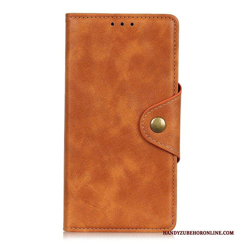 Custodia in pelle Samsung Galaxy S21 5G Bottone Vintage In Ecopelle