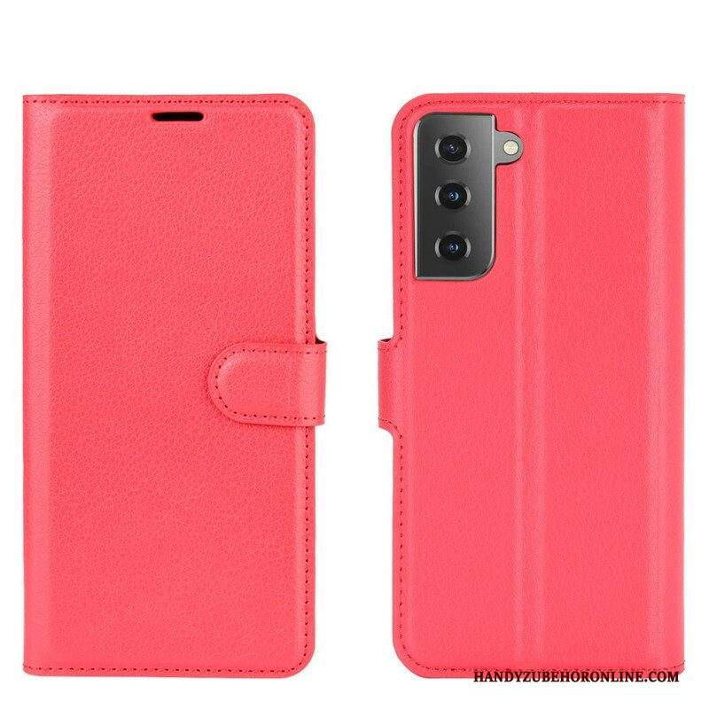 Custodia in pelle Samsung Galaxy S21 5G Classica Ecopelle Litchi