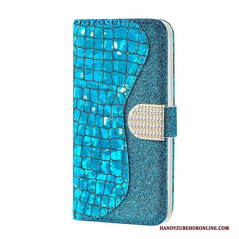 Custodia in pelle Samsung Galaxy S21 FE Diamanti Coccodrillo