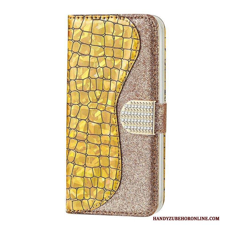 Custodia in pelle Samsung Galaxy S21 FE Diamanti Coccodrillo