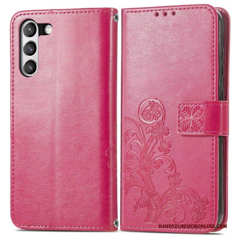 Custodia in pelle Samsung Galaxy S21 FE Fiori Astratti