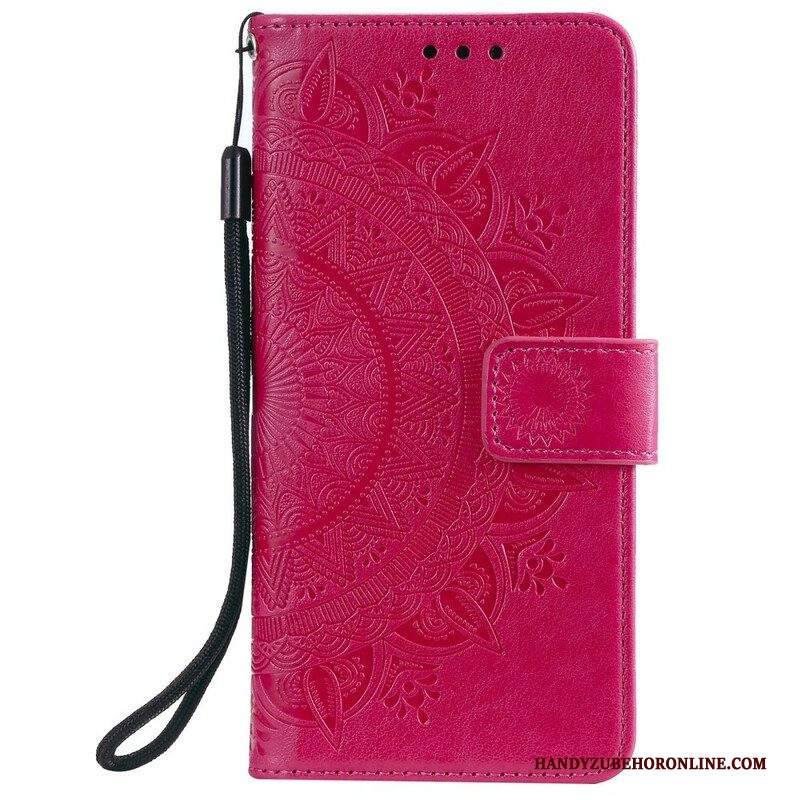 Custodia in pelle Samsung Galaxy S21 FE Mandala Del Sole