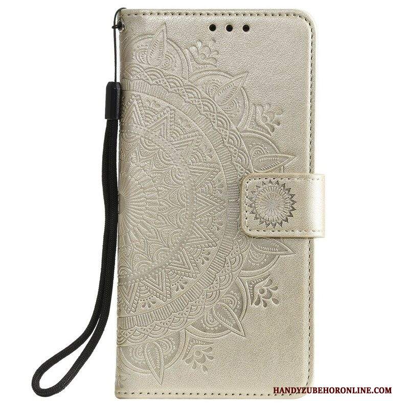 Custodia in pelle Samsung Galaxy S21 FE Mandala Del Sole