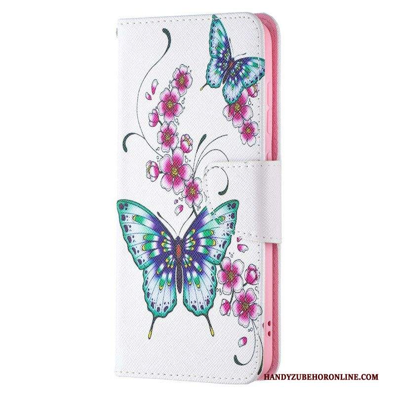 Custodia in pelle Samsung Galaxy S21 FE Meravigliose Farfalle