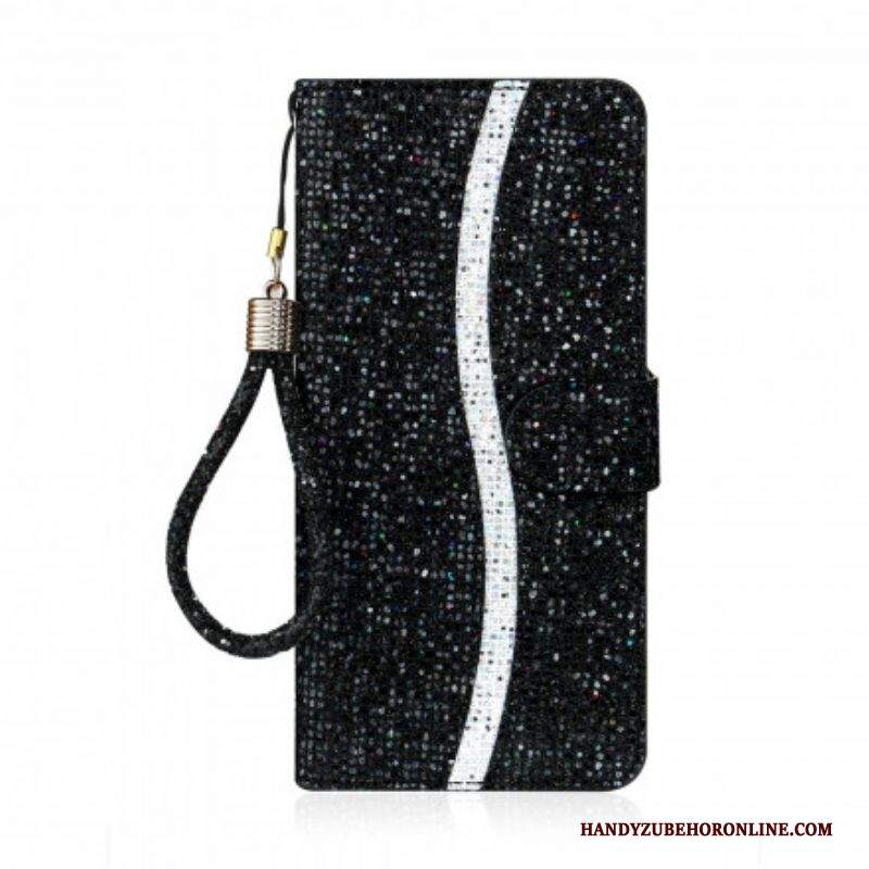 Custodia in pelle Samsung Galaxy S21 Ultra 5G Design A S Con Paillettes