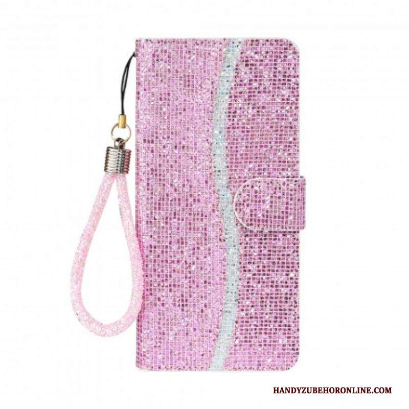 Custodia in pelle Samsung Galaxy S21 Ultra 5G Design A S Con Paillettes