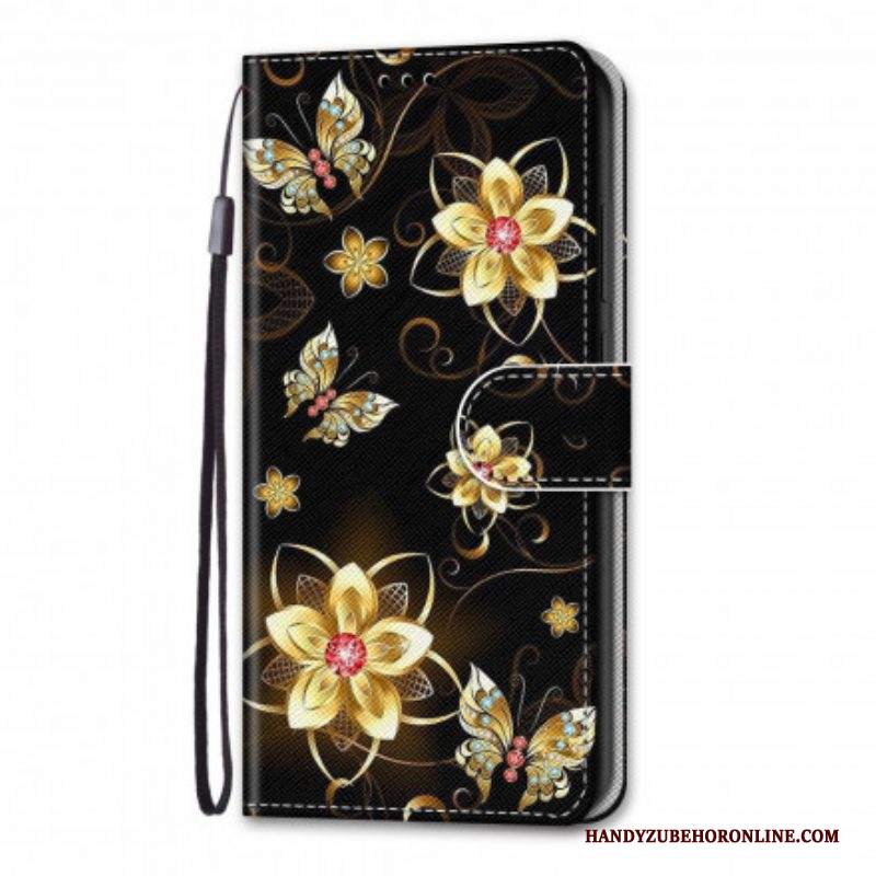 Custodia in pelle Samsung Galaxy S21 Ultra 5G Fiori Magici