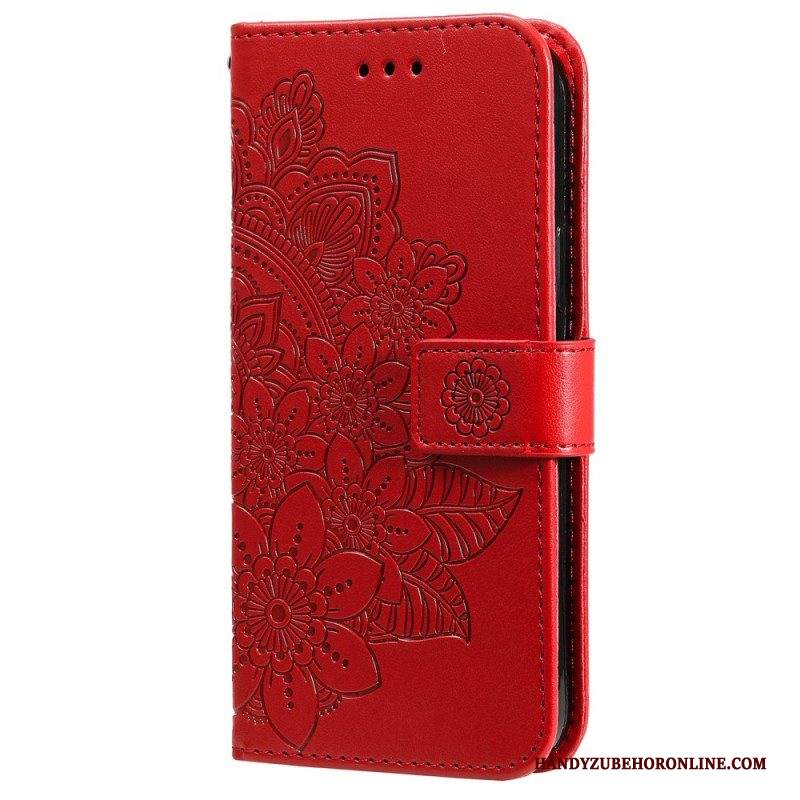 Custodia in pelle Samsung Galaxy S22 5G Fiore Mandala