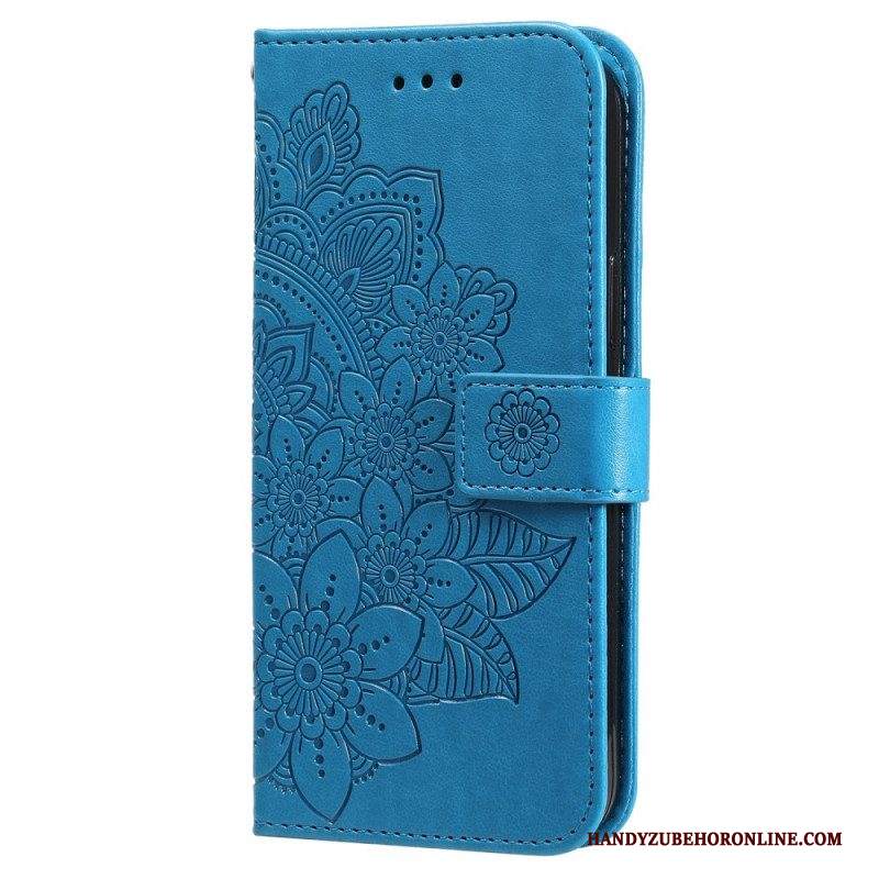 Custodia in pelle Samsung Galaxy S22 5G Fiore Mandala