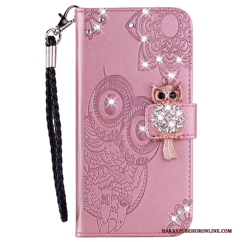 Custodia in pelle Samsung Galaxy S22 5G Mandala E Fascino Del Gufo