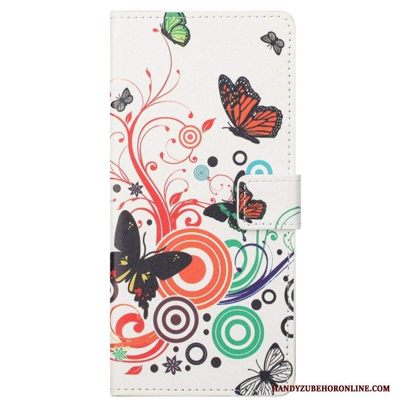 Custodia in pelle Samsung Galaxy S23 5G Belle Farfalle