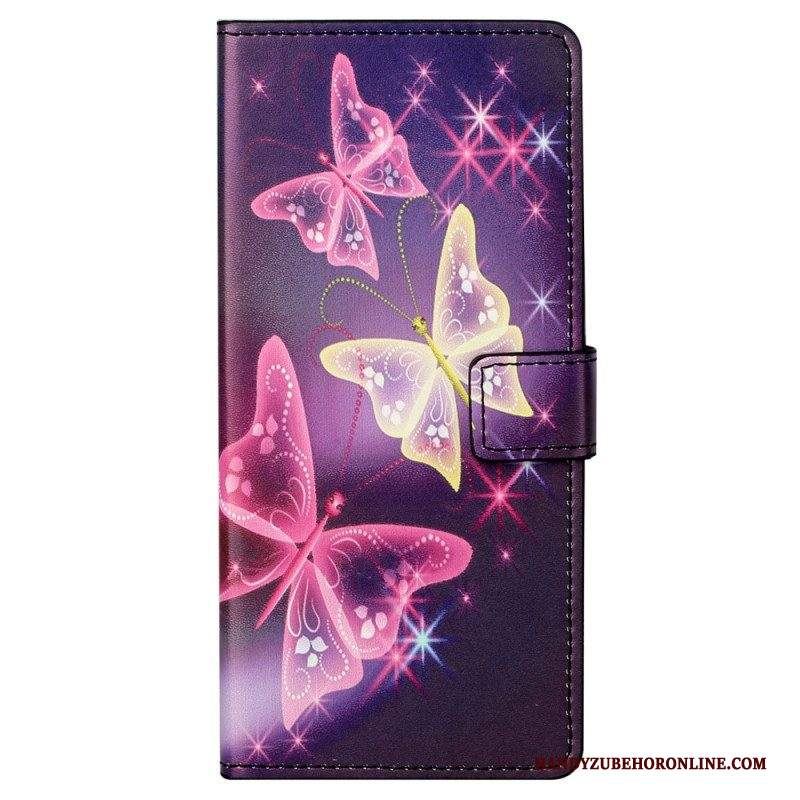 Custodia in pelle Samsung Galaxy S23 5G Belle Farfalle