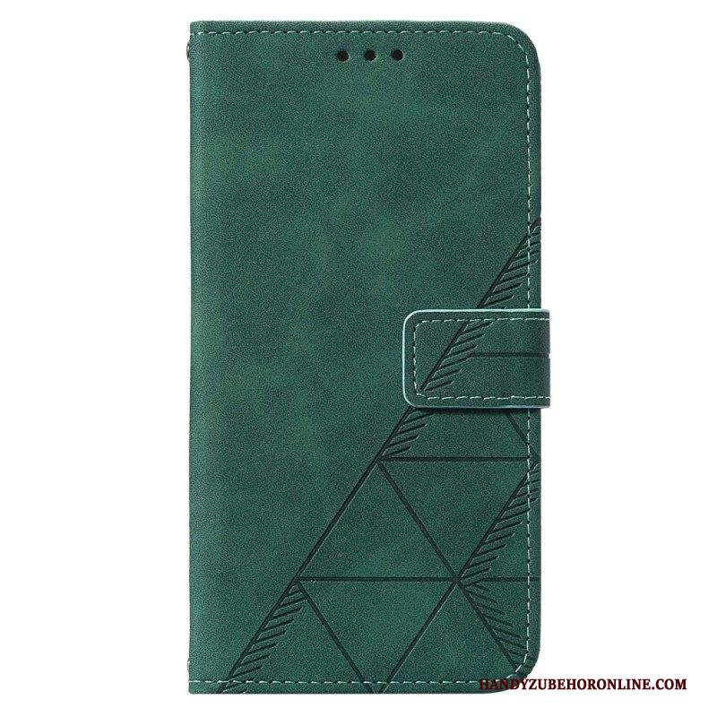 Custodia in pelle Samsung Galaxy S23 5G Triangoli Di Cinturino