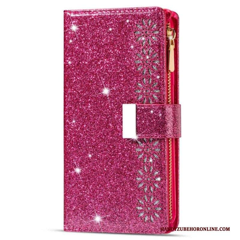 Custodia in pelle Samsung Galaxy S23 Ultra 5G Portafoglio Portafoglio Con Paillettes