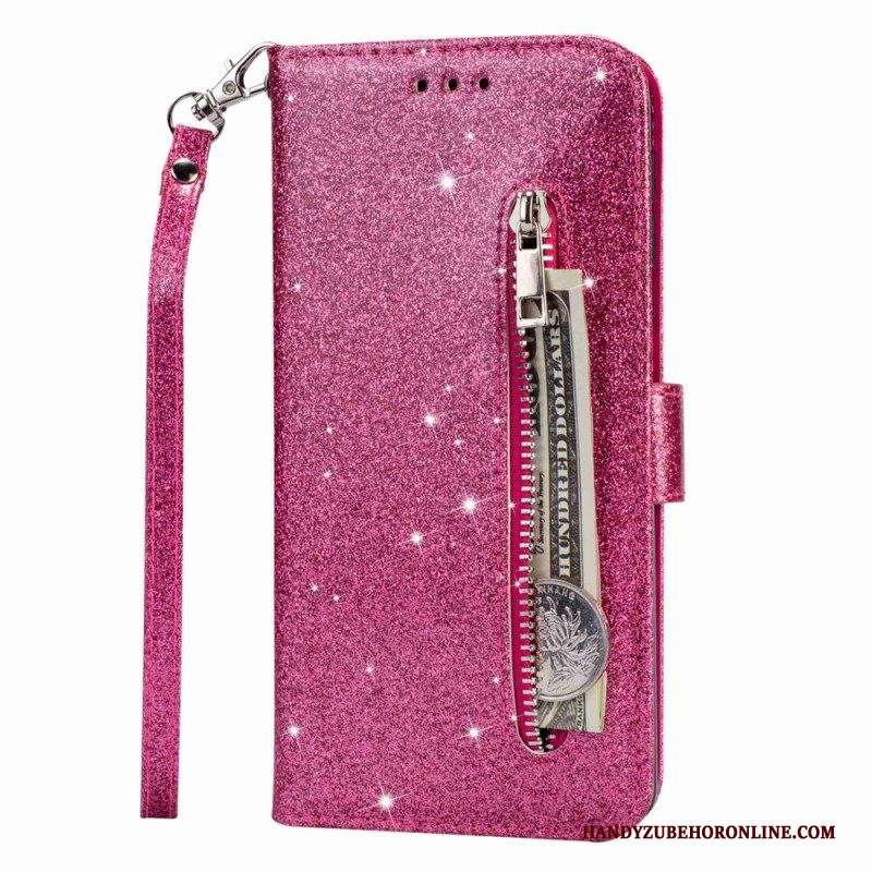 Custodia in pelle Samsung Galaxy S23 Ultra 5G Portamonete Glitterato