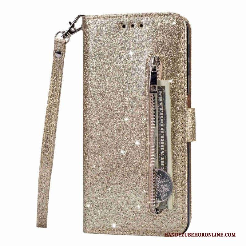 Custodia in pelle Samsung Galaxy S23 Ultra 5G Portamonete Glitterato