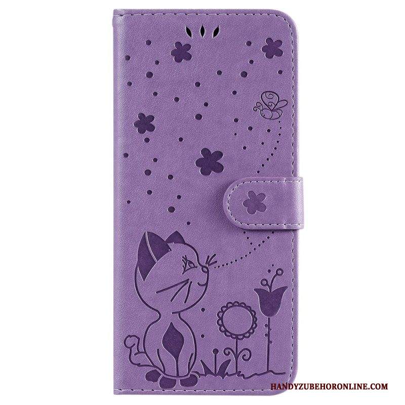 Custodia in pelle Samsung Galaxy S23 Ultra 5G Strappy Cat E Api