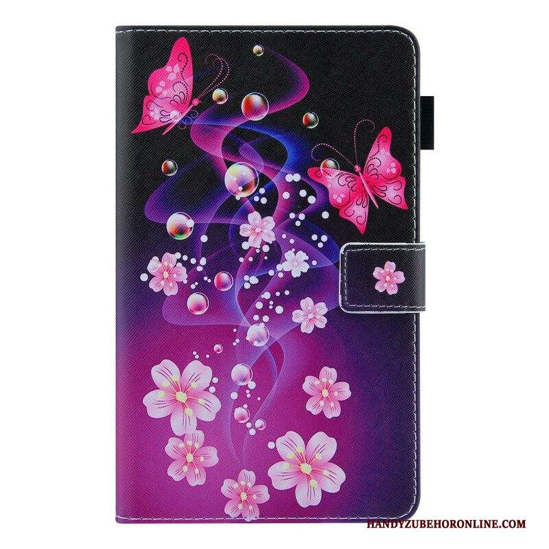 Custodia in pelle Samsung Galaxy Tab A7 Lite Farfalle Colorate