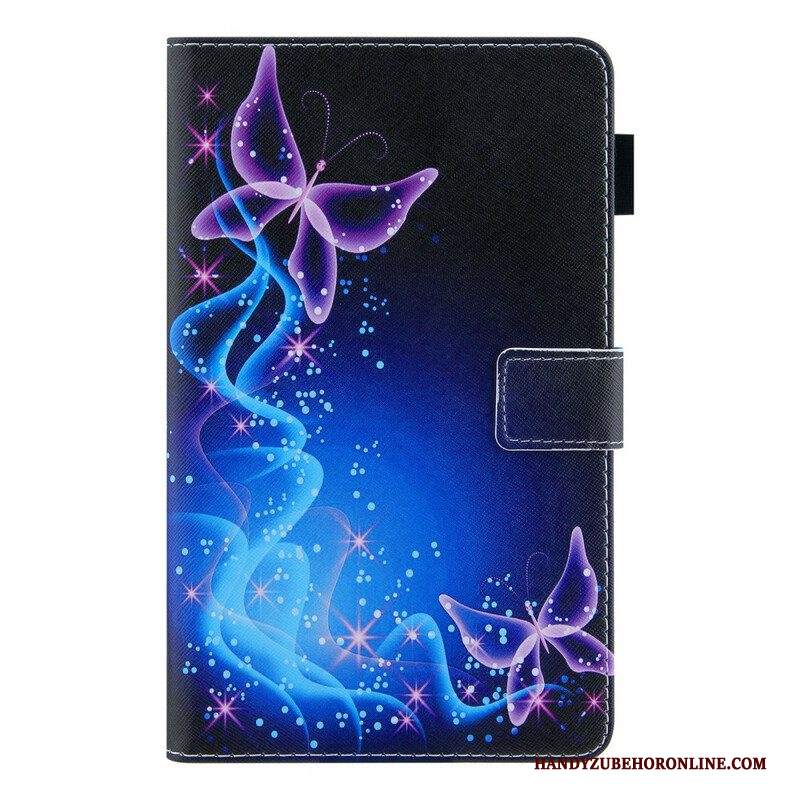 Custodia in pelle Samsung Galaxy Tab A7 Lite Farfalle Colorate