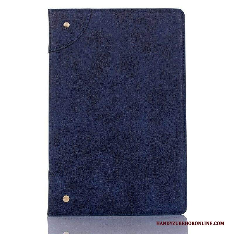 Custodia in pelle Samsung Galaxy Tab A7 Lite Rivetti Vintage In Ecopelle