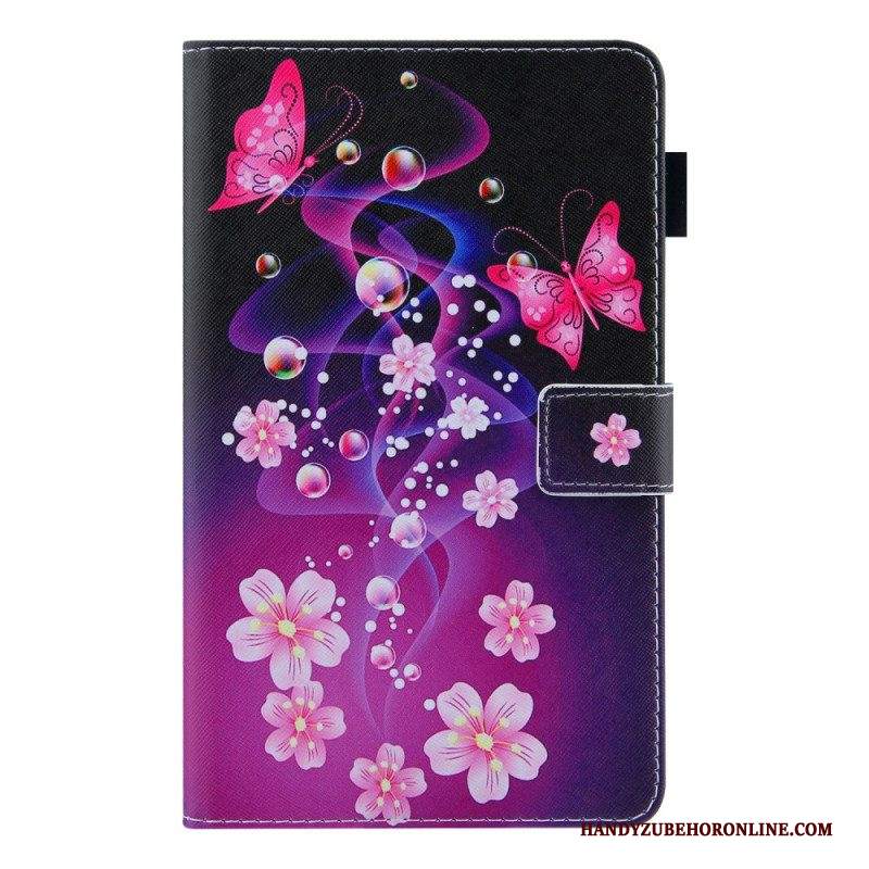 Custodia in pelle Samsung Galaxy Tab A8 (2021) Farfalle Colorate